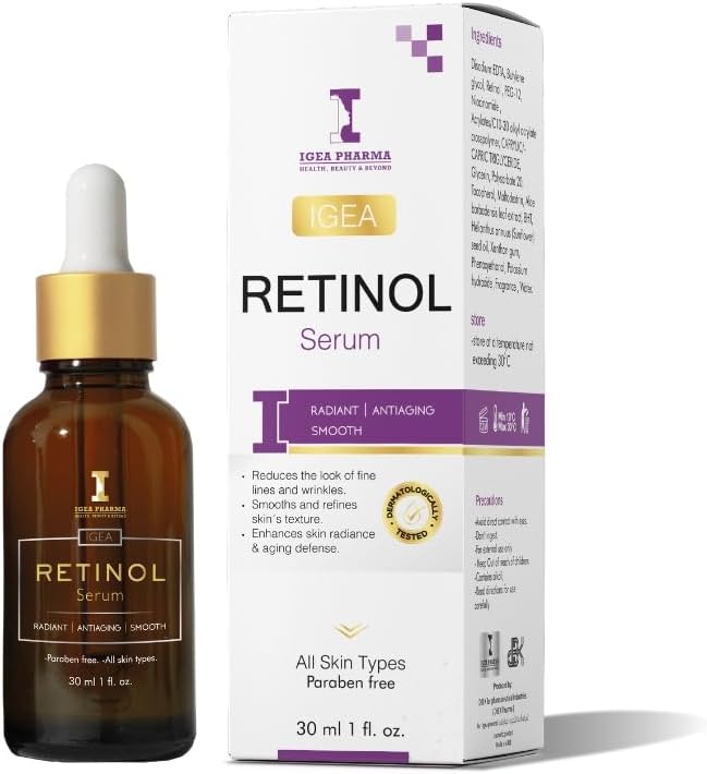 IGEA Retinol Face Serum – 1% Retinol & Vitamin E | Skin Renewal & Smoothing Care