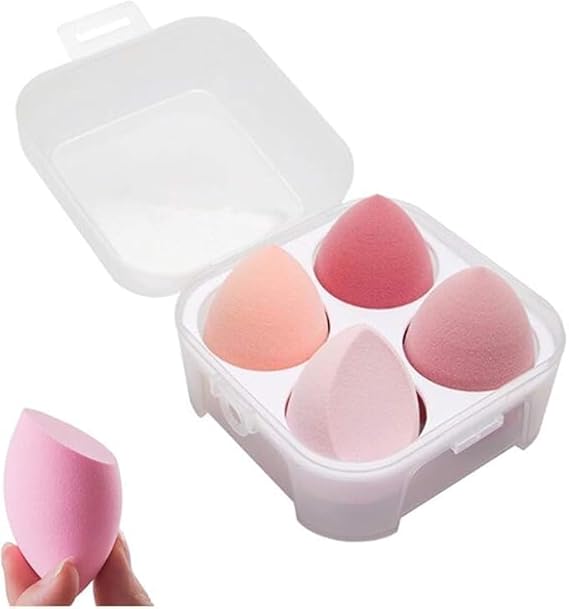 طقم 4 اسفنج بيوتي بلندر VETELLY مع علبة