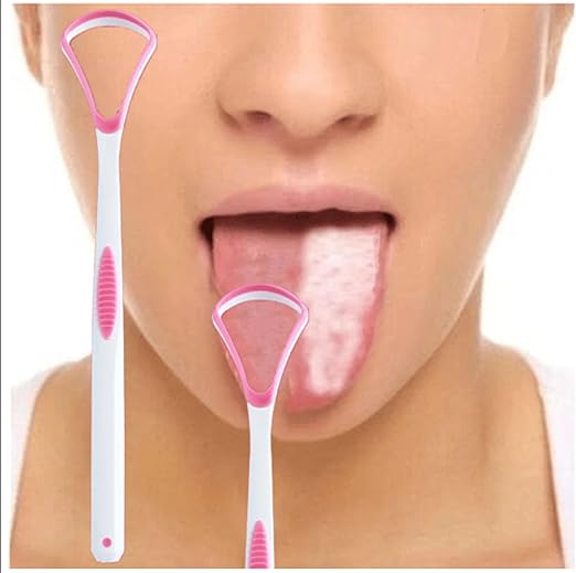 فرشة تنظيف اللسان لون بينك لإزالة البكتيريا