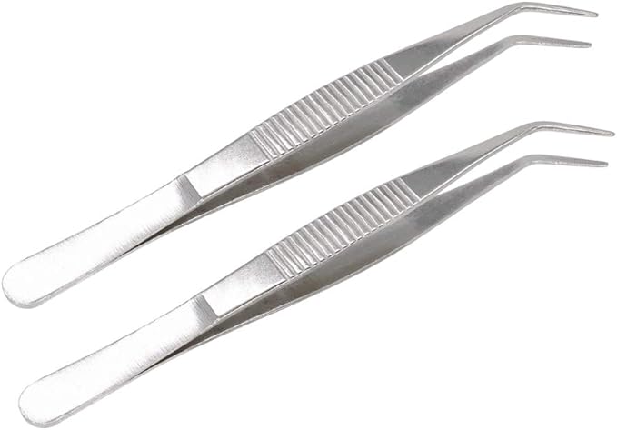 طقم ملقاط فيكتورز هوم استانلس طرف معوج 2 قطعة